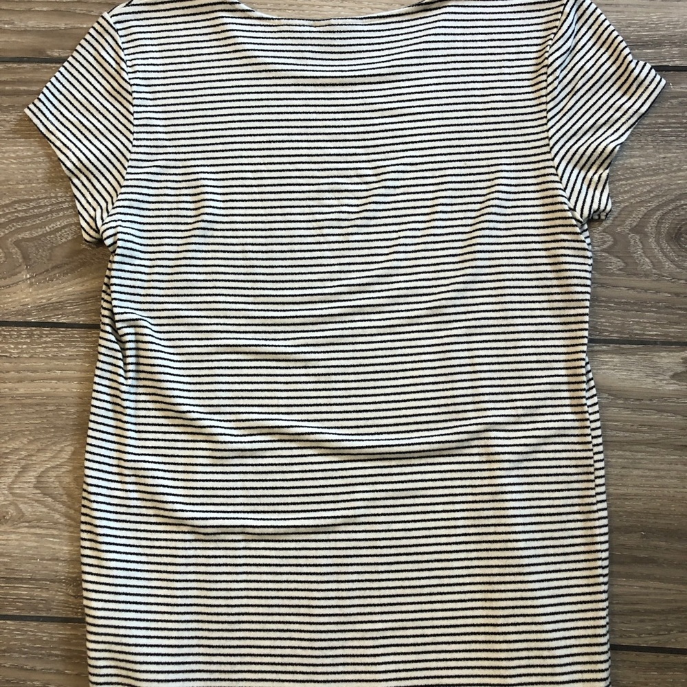 Women’s Soft Black & White Striped Tee Size Medium